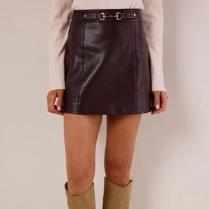 NWT Brown Leather Mini Skirt from Avara